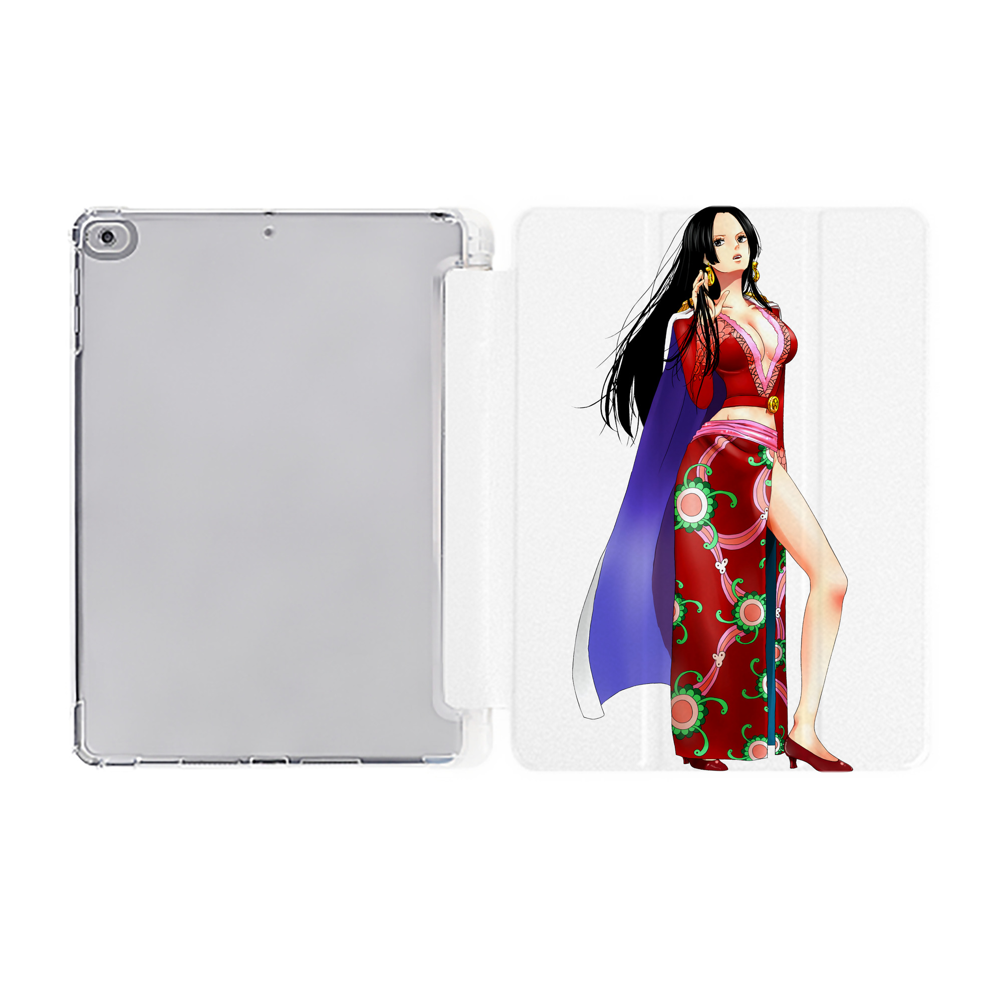 （画像用） ワンピース ボア・ハンコック ONE PIECE Boa·Hancock IPad ケース ペン収納付き 三つ折りスタンド PUレザー×シリコン 対応機種9.5/10.5/10.9インチ